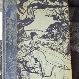 Decorative Vintage-Style Hardcover Book Cover in Cream and Navy